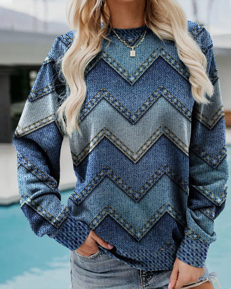 Sweatshirt met geometrisch patroon - Alora