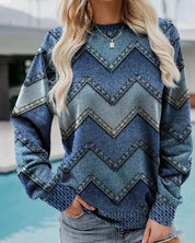 Sweatshirt met geometrisch patroon - Alora