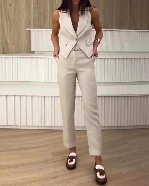 Ramona - Elegant tweedelig pak [vest + broek]