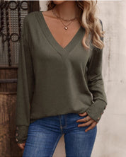 Casual effen kleur top - Kayso