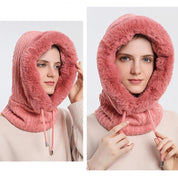 Warme fluffy sjaal hoodie - Sabrina