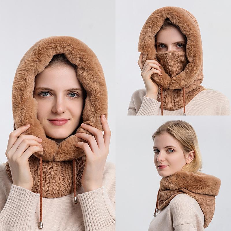 Warme fluffy sjaal hoodie - Sabrina