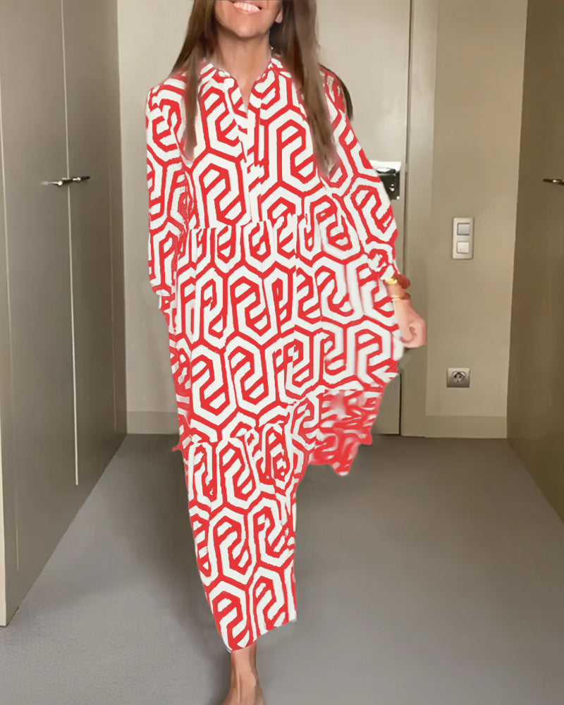 Zini - Jurk met geometrische print met negen punten