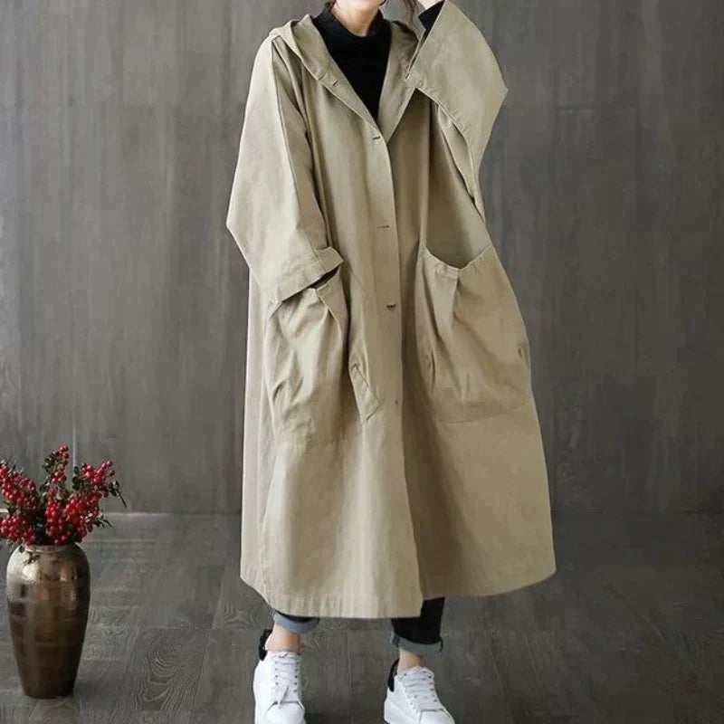 Zane - Oversized trenchcoat met zijzakken