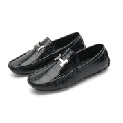 Humberto - Orthopedische leren Loafer in krokodillenstijl