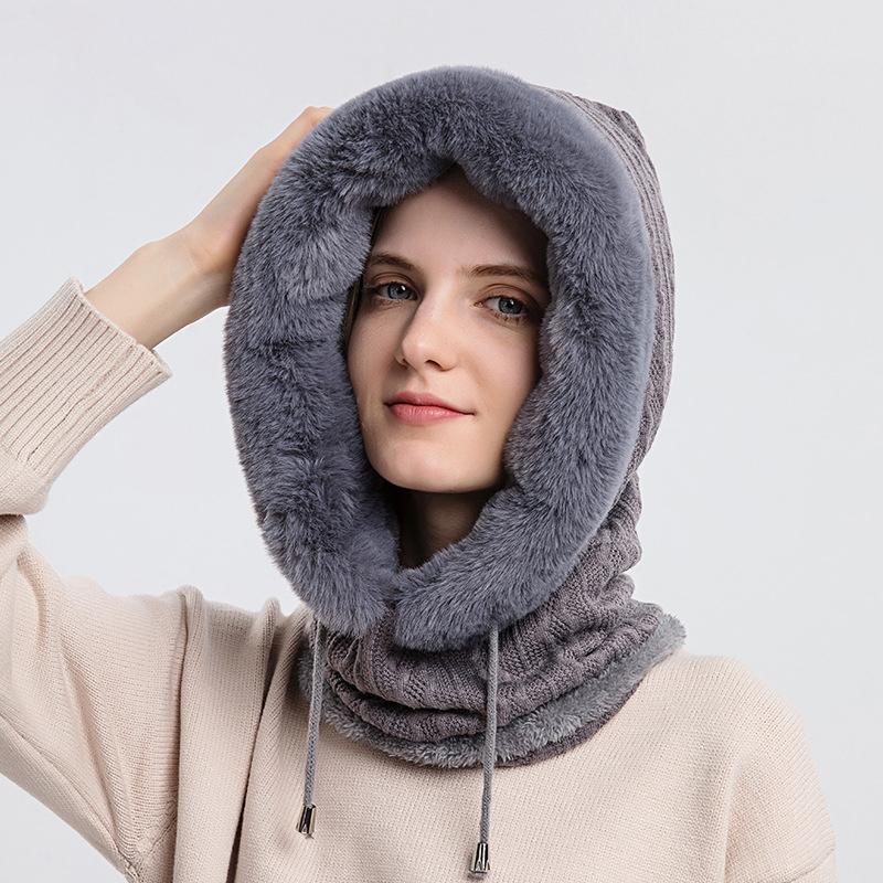 Warme fluffy sjaal hoodie - Sabrina