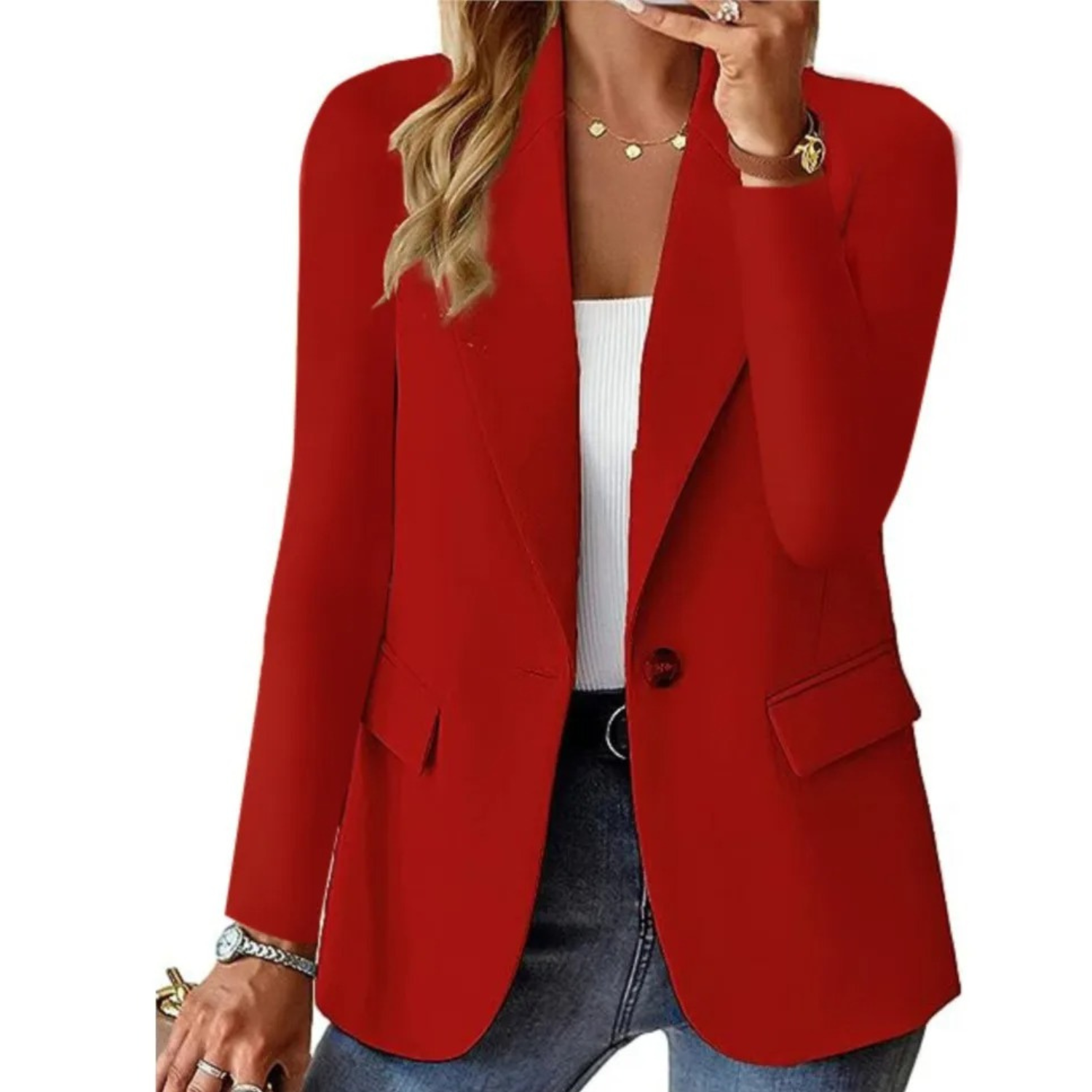 Casual elegante slim fit blazer met gesp - Essie