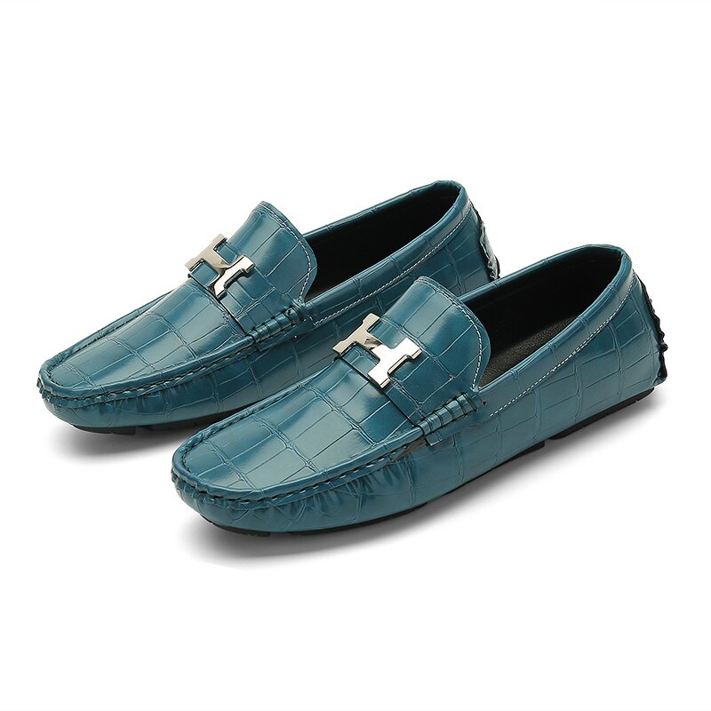 Humberto - Orthopedische leren Loafer in krokodillenstijl