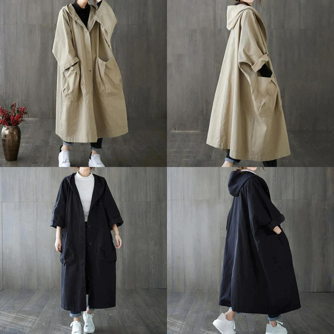 Zane - Oversized trenchcoat met zijzakken