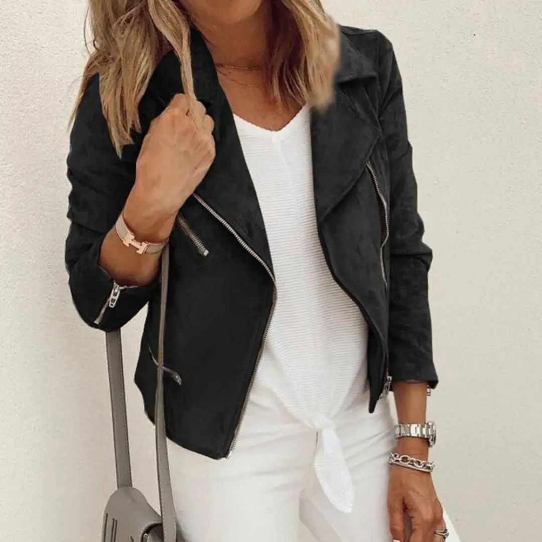 Reverssluiting blazer stijl leren jack dames - Evi