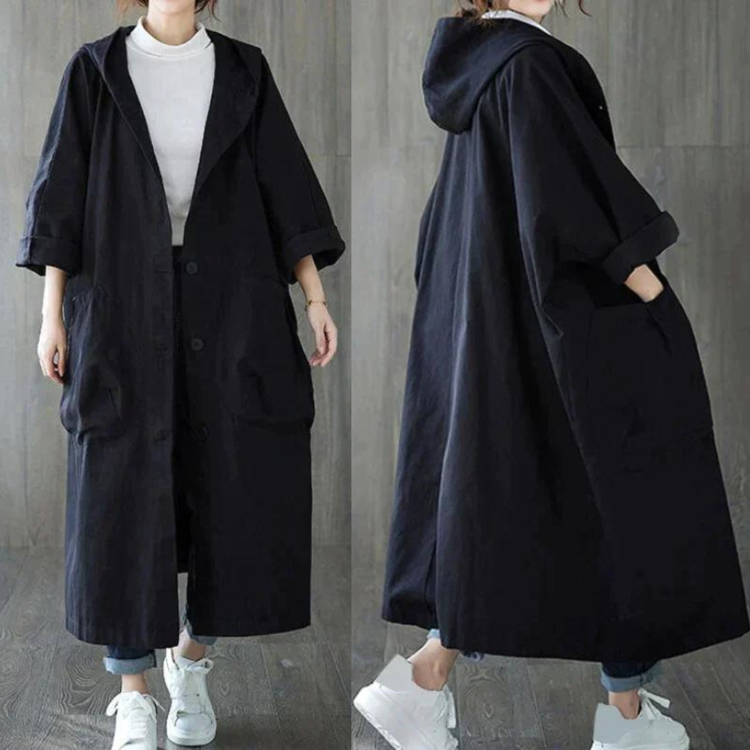 Zane - Oversized trenchcoat met zijzakken