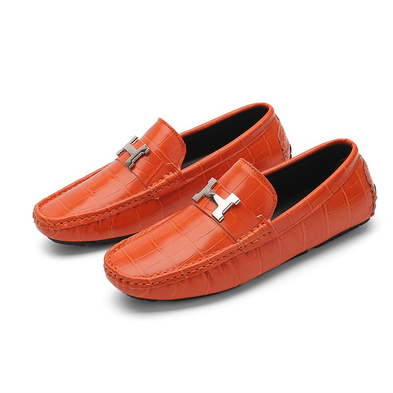 Humberto - Orthopedische leren Loafer in krokodillenstijl