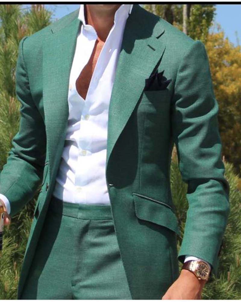 Stijlvol Herenpak - Groene Elegante Blazer voor Mannen - Prescott