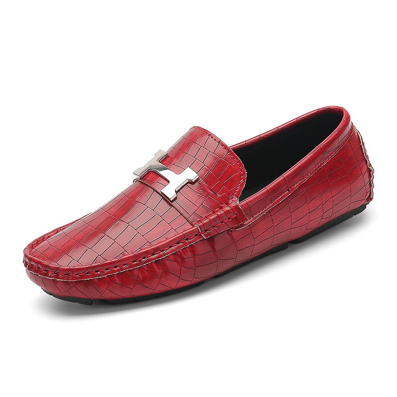 Humberto - Orthopedische leren Loafer in krokodillenstijl