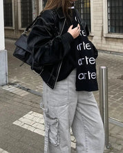 Lana - Oversized leren jas