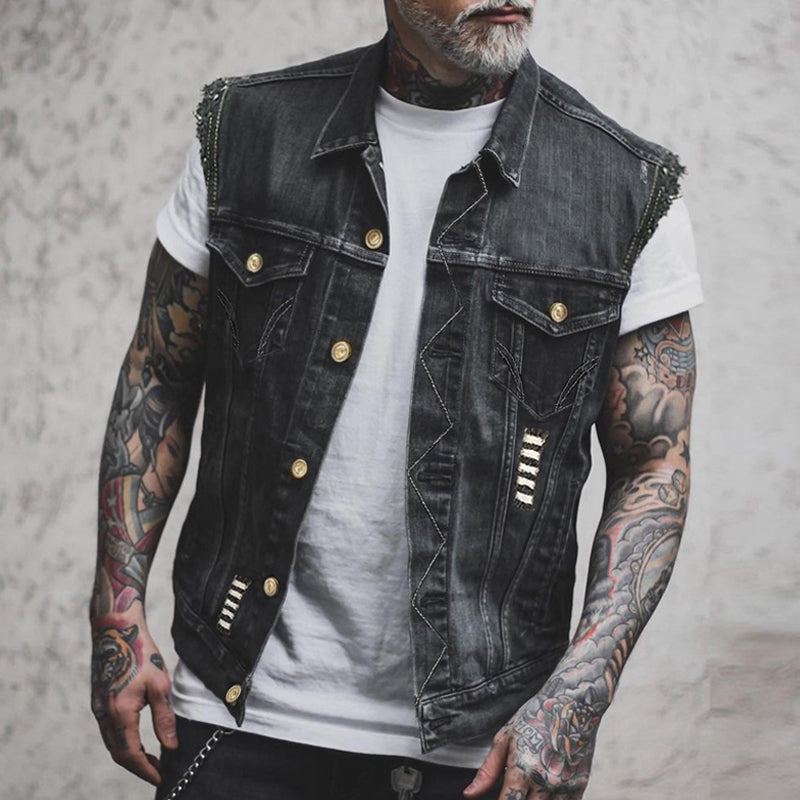 Karwan | Stijlvol denim gilet voor heren