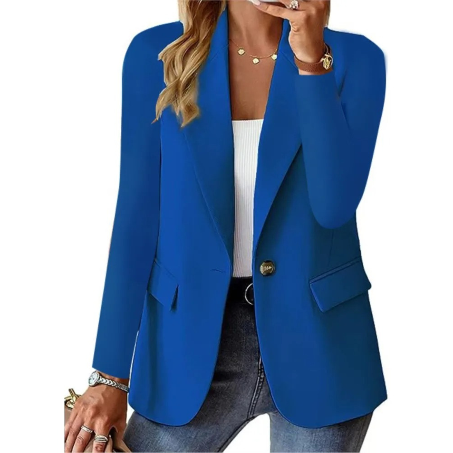 Casual elegante slim fit blazer met gesp - Essie