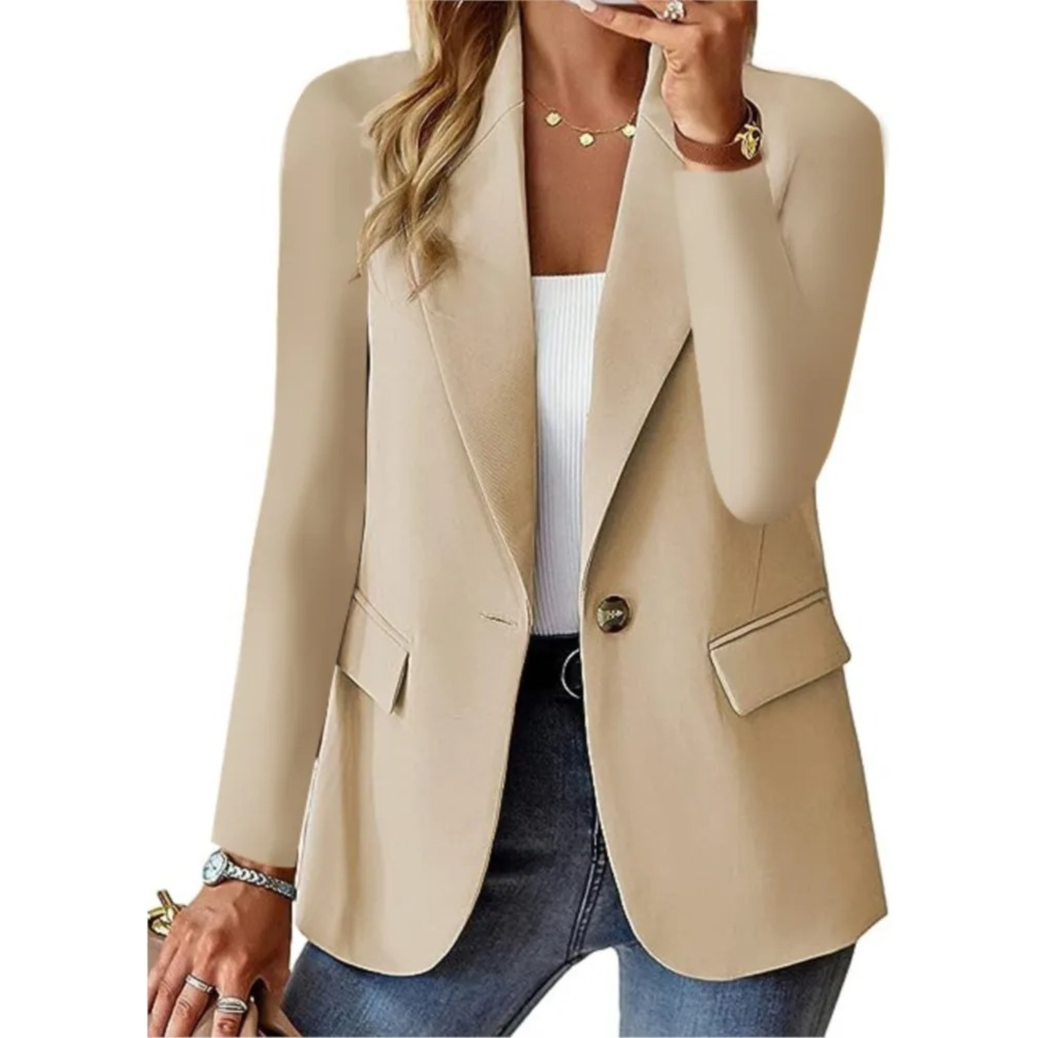 Casual elegante slim fit blazer met gesp - Essie