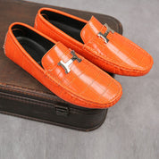 Humberto - Orthopedische leren Loafer in krokodillenstijl