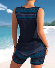 Tankini set met geometrische print en V-halslijn - Kyrie