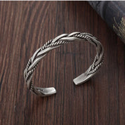 Gedraaide sterling zilveren armband - Kaleb