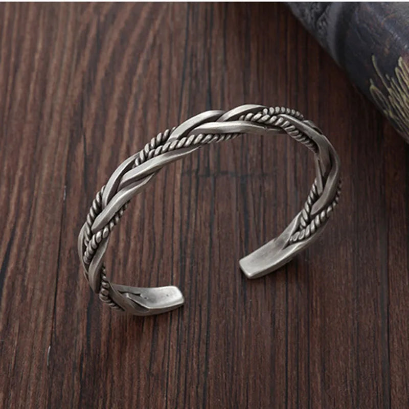 Gedraaide sterling zilveren armband - Kaleb