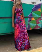 Layiah - Maxi jurk met kant en Tie-Dye print