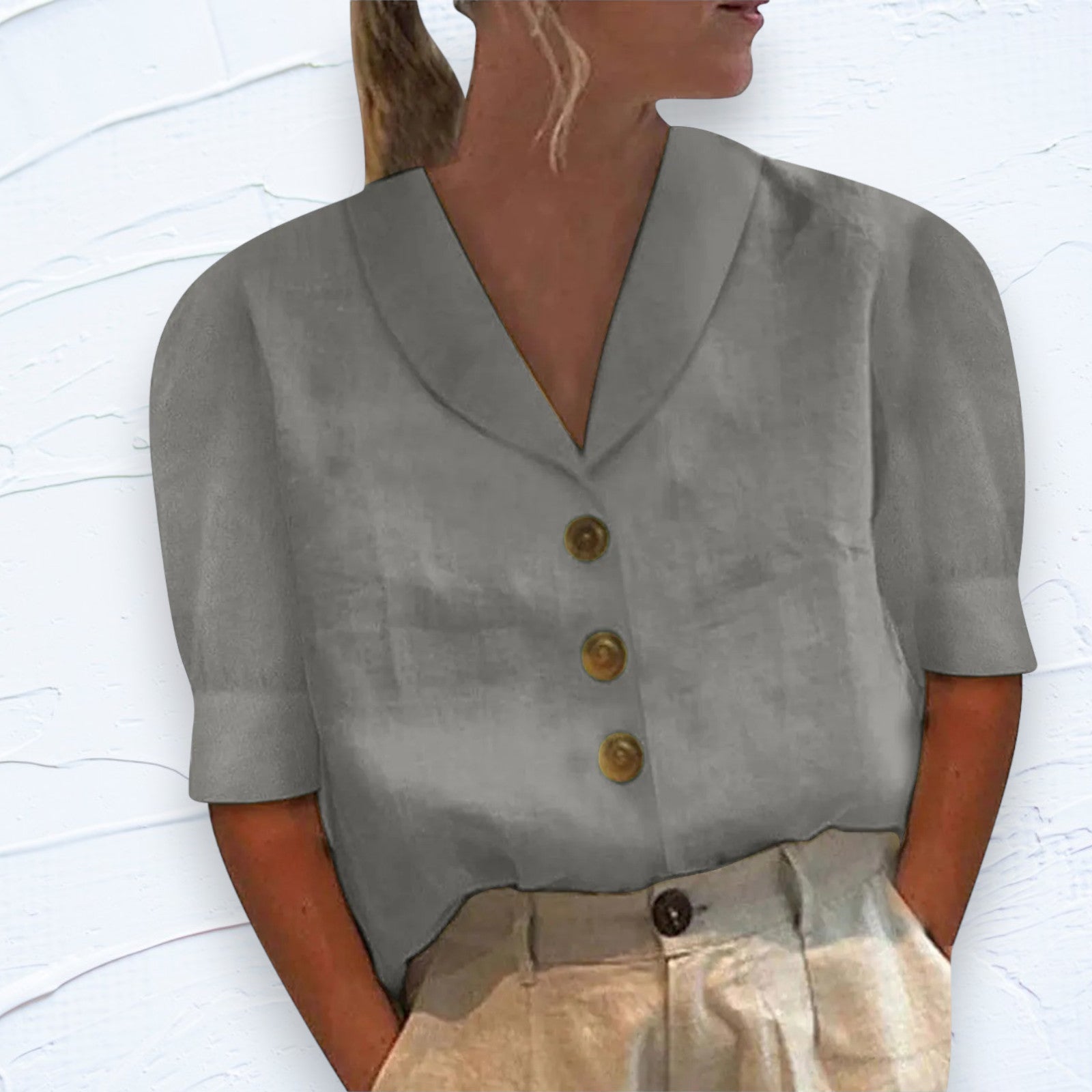 Elegante blouse met kraag en knopen - Malisa