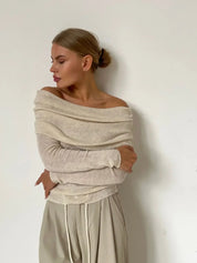 Off-shoulder Gebreide trui - Lilah