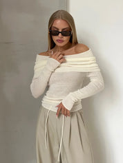 Off-shoulder Gebreide trui - Lilah