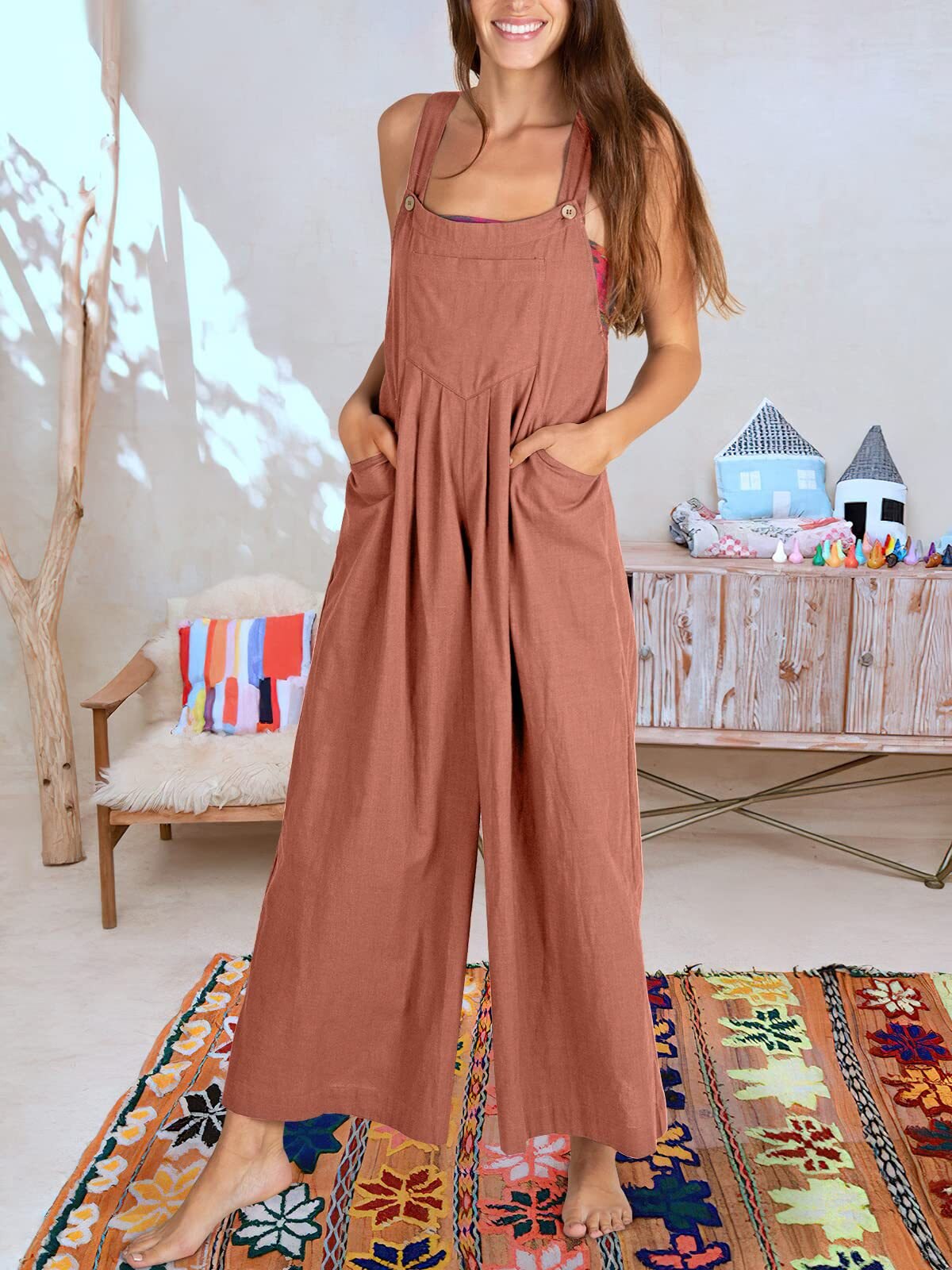 Bihara - Mouwloze jumpsuit voor dames