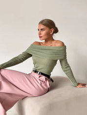 Off-shoulder Gebreide trui - Lilah