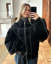 Lana - Oversized leren jas