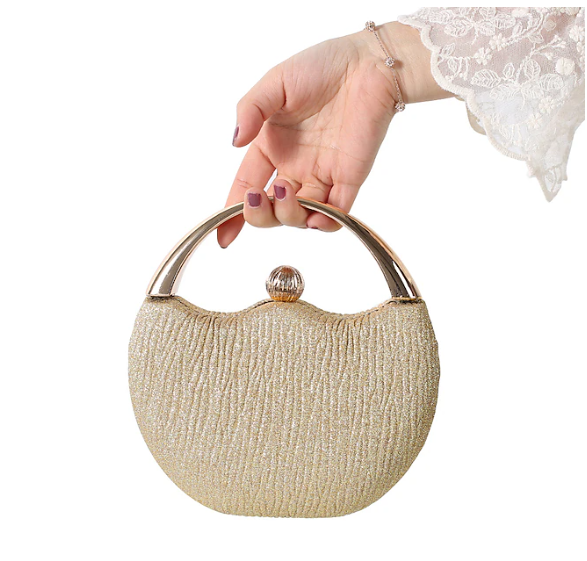 Chique clutch met metalen handvat - Leighton