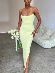 Fami - Strapless maxi-jurk