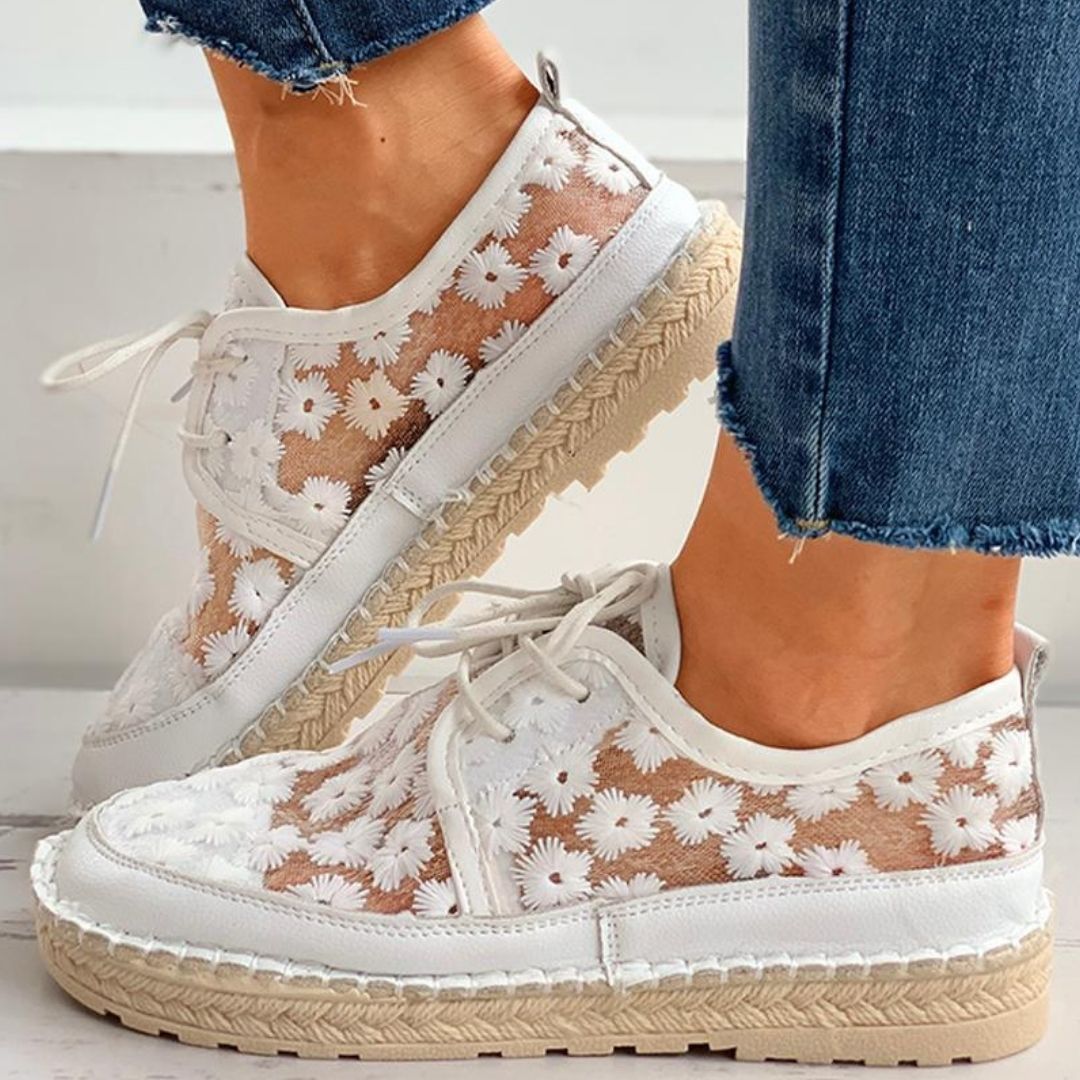 Zomerse, bloemige, comfortabele sneakers - FloraSneaks