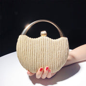 Chique clutch met metalen handvat - Leighton