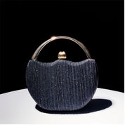 Chique clutch met metalen handvat - Leighton