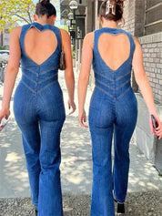 Elaiza - Figuur-benadrukkend denim jumpsuit voor dames