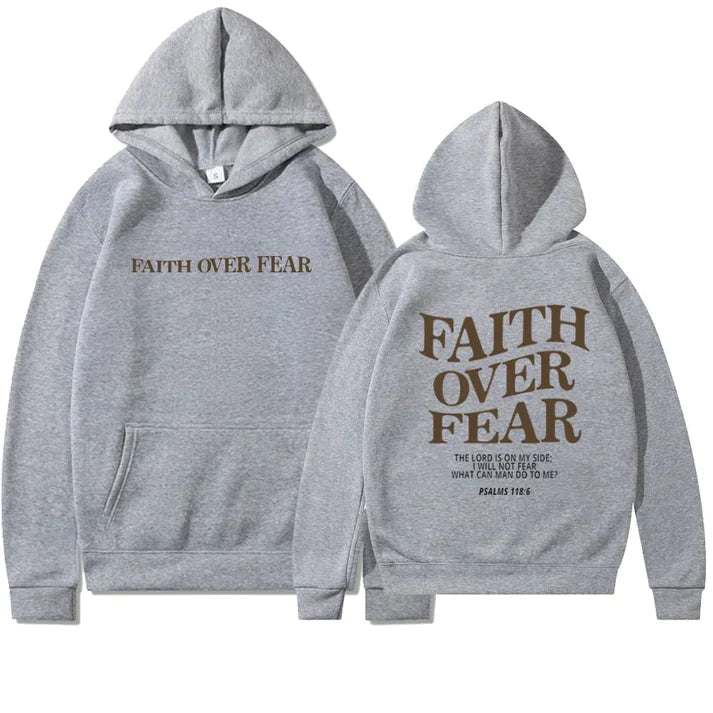 Faith Over Fear Psalmen 118:6 - Grote unisex hoodie