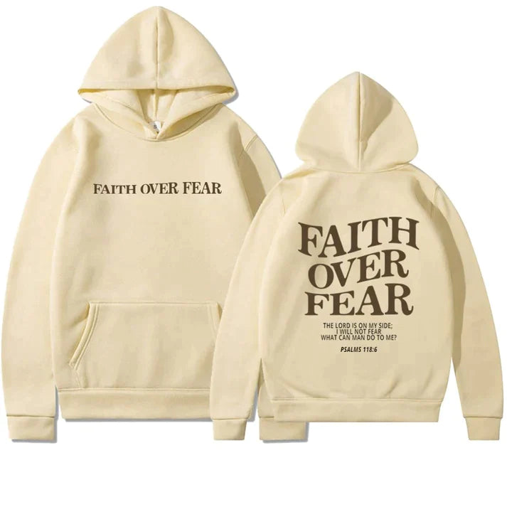 Faith Over Fear Psalmen 118:6 - Grote unisex hoodie