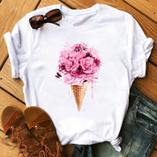 Dames-T-shirt met mooie prints - Olaya