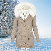 Oversized parka jas met capuchon en bontvoering - Oryna