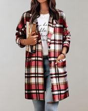 Oversized en lange geruite jas - Blakely