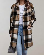 Oversized en lange geruite jas - Blakely