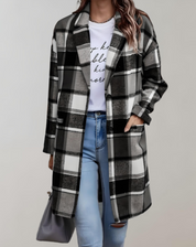 Oversized en lange geruite jas - Blakely