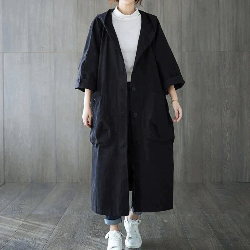 Zane - Oversized trenchcoat met zijzakken