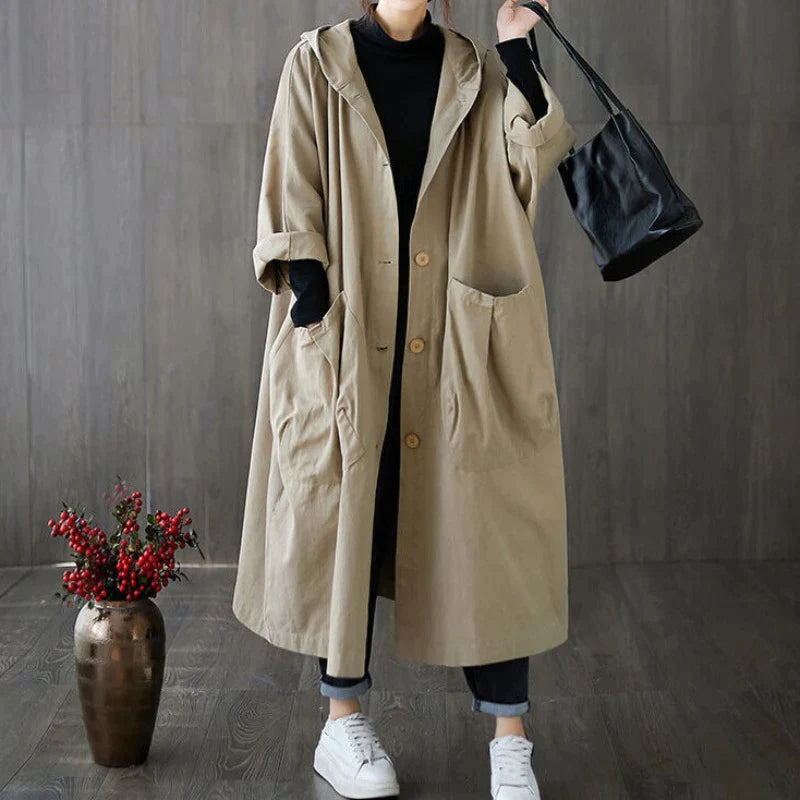 Zane - Oversized trenchcoat met zijzakken